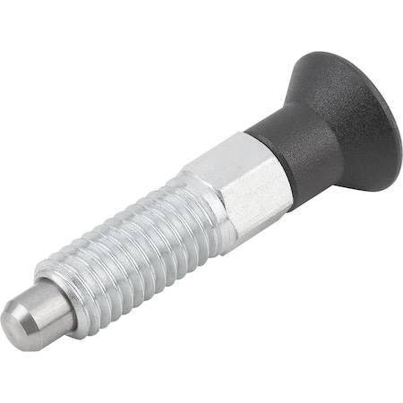 Indexing Plunger Eco Size:9 D1=M06, D=3, Form:A Wo. Groove Wo Locknut, Steel Not Hard, Comp: Plastic